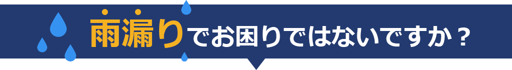 雨漏りでお困りではないですか？